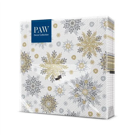 PAW - Serviette Papier - 3 Plis (33 x 33 cm) I Lot de 20 I Serviette de Table Papier avec un Motif de Noël