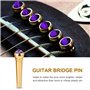 6 Pcs Guitare Pont Broches, Chevilles de Guitare en Laiton Pont Broches avec Cristal Verre Décor Dot Pièces Instrument de Musiqu