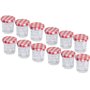 MC-Trend Lot de 12 Mini pots à confiture 30ml avec couvercle à vis – Bocaux avec couvercle à carreaux rouge et blanc