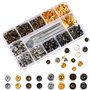 120pcs Bouton Pression Fixations Snap Fasteners Fermoirs à Bouton-pression en Cuivre Bronze pour Sac à Main de Portefeuille en C
