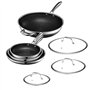Hexclad 7 pièces hybride inoxydable/antiadhésive Intérieur et extérieur batterie de cuisine Commercial Comprend Bonus Stri Fry