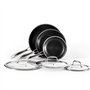 Hexclad 7 pièces hybride inoxydable/antiadhésive Intérieur et extérieur batterie de cuisine Commercial Comprend Bonus Stri Fry