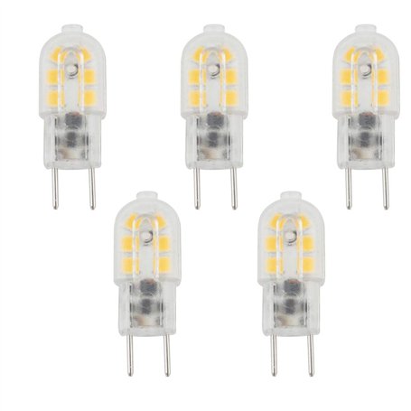 Bonlux Lot de 5 ampoules LED 3 W G6.35 AC/DC 12 V blanc chaud 3000 K Bi pin JC type GY6.35 pour lampe de bureau