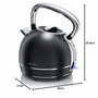 Arendo - Bouilloire électrique en Acier Inoxydable 1,7 Litre - 2200 W Style Vintage rétro - Filtre anticalcaire Amovible Interch