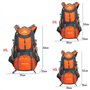 BOZEVON Nylon Sac à dos de randonnée - 40L / 50L / 60L Homme Femme Sport Trekking Voyage Camping, Orange, 50L