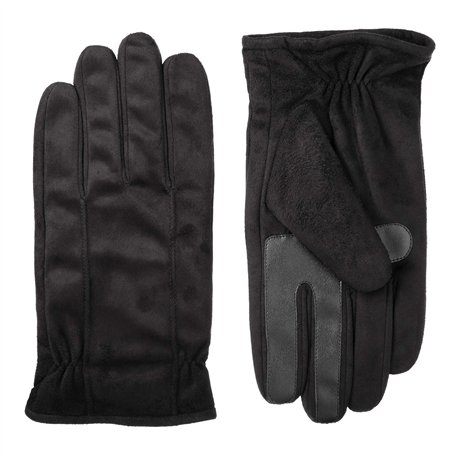 isotoner Gants en microfibre pour homme avec technologie déperlante pour écran tactile - noir - Large