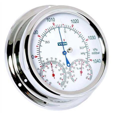 Vion barometre thermometre hygrometre Haute sensibilité en Acier Inoxydable - ø150mm
