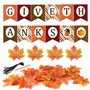 FEPITO Donner Merci Bannière avec Papier Coloré Citrouille De Dinde Artificielle Feuilles D'érable Décoration Kit Total 203 PCS 