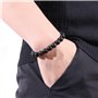 Naturel Noir Obsidienne Bracelet 10 MM Tibétain Mala Perle Cristal Pierres Précieuses Bracelet pour Hommes Femme