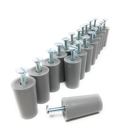 Lot de 20 butées de blocage pour volet roulant Gris 40 mm