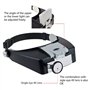 PHOEWON Bandeau Loupe Horloger Mains Libres Loupe avec Lumière Casque Loupe Grossissante avec LED Lumière, pour Horloger, Bijout