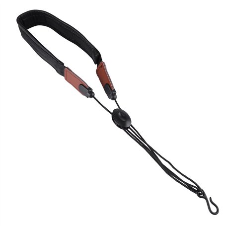 Sangle De Cou De Saxophone Sangle De Cou Noir Réglable en Cuir PU Souple Réglable Universellement avec des Pièces De Musique en