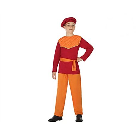 Atosa déguisement paysan médiéval enfant garçon rouge 10 a 12 años