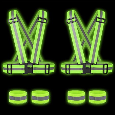 BRAMBLE 6 Pièces Kit Réfléchissant de Sécurité - 2 Gilet Sécurité