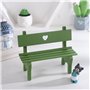 VOSAREA Miniature Banc de Jardin en Bois Petit Meuble pour Maison de PoupéE 16.5x12.5cm Minuscule Chaise Verte Micro Paysage Jar