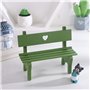 VOSAREA Miniature Banc de Jardin en Bois Petit Meuble pour Maison de PoupéE 16.5x12.5cm Minuscule Chaise Verte Micro Paysage Jar