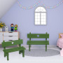 VOSAREA Miniature Banc de Jardin en Bois Petit Meuble pour Maison de PoupéE 16.5x12.5cm Minuscule Chaise Verte Micro Paysage Jar