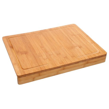 PEGANE Planche à découper avec Rebord en Bambou Coloris Naturel - Dim : L. 45 x l. 34