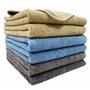 Polyte - 6 Chiffons de Nettoyage en Microfibres - qualité Professionnelle - Bleu/Camel/Gris - 41 x 61 cm