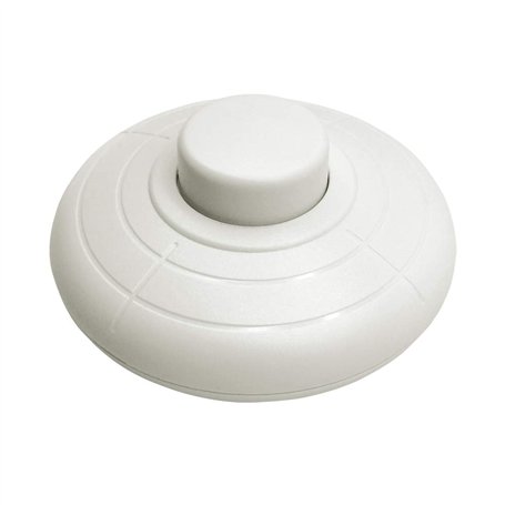 FUJIE 1 Pcs Interrupteur à pied rond Blanc Interrupteur à commande au pied pour Lampadaire Et Lampe De Table