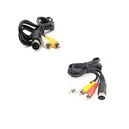 WICAREYO AV Câble Audio Vidéo Composite pour Genesis Mega Drive 1 et Câble AV Audio Vidéo 6 pieds 9 Broches pour Genesis Mega Dr