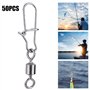Pivot De Pêche 50 PCS 2 # 4 # 5 # 6 # 8 # en Acier Inoxydable Emerillons Connecteur/Agrafes de Pêche Roulants avec Quick Lock-Ou