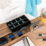 Navaris Organiseur Outils Vide - Boîte à Outil à Empiler - 19 x 15 x 4 cm - Valise Empilable pour Rangement Multiple avec Cases