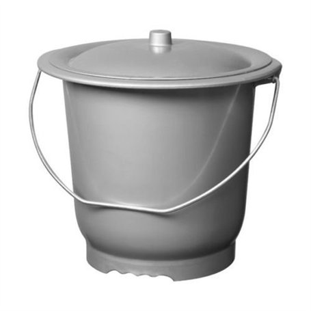 Les Colis Noirs LCN - Seau Hygienique avec Couvercle pour Adulte Gris 10L - Pot Chambre - 064