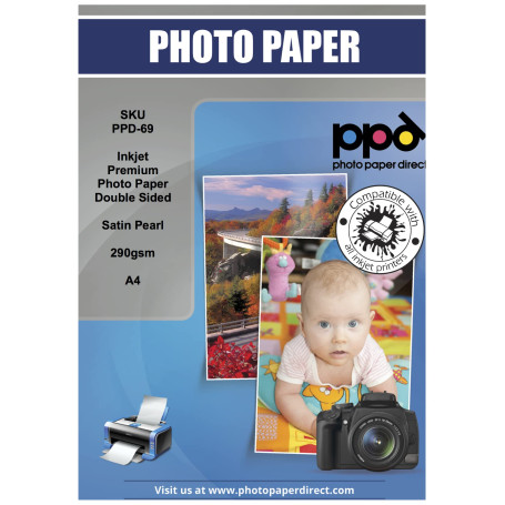 PPD 50 X A4 Papier Photo Double Face Satiné Jet d'encre