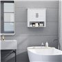 HOMCOM Armoire Haute Murale de Salle de Bain ou WC Placard 2 Portes 2 étagères Niche dim. 60L x 20l x 58H cm MDF Panneaux Partic
