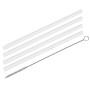 Fackelmann Lot de 4 pailles en verre de 5 mm de diamètre avec brosses de nettoyage Rio Party