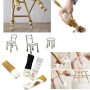 24PCS Chaussettes de Chaise tricoté avec Chat Mignon Pattes Design 6 Motifs Meubles Jambe Caps Anti Scratch Anti-Bruit Chaise Ja