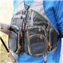 Raprance Sac à dos gilet de pêche à la mouche, réglable, léger et à séchage rapide, avec 17 poches pour truite, bar, sel