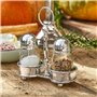 LOBERON LOBERON Ménagère sel et poivre Beaune | Rangement pour sel et poivre | Ustensiles de cuisine en verre et laiton | Idéal 