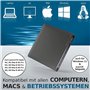 techPulse120 USB 3.1 Type-C brenner externe de CD DVD en aluminium pour ordinateur, Notebook UHD 4K USB C Brenner Gris/ Anthraci