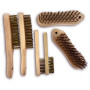 Assortiment de 6 brosses métalliques à main | 2 x soudeur acier rond + acier souple | 2 x violon acier rond + acier souple | 2 x