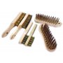 Assortiment de 6 brosses métalliques à main | 2 x soudeur acier rond + acier souple | 2 x violon acier rond + acier souple | 2 x