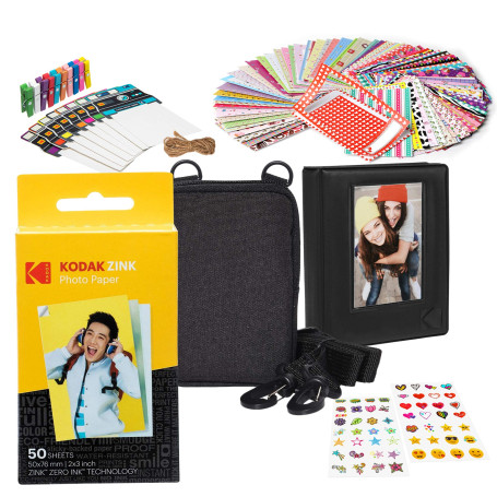 Kodak 2x3 Premium Zink Papier Photo Kit de démarrage avec étui Souple