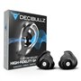 Decibullz Filtres de bouchons d'oreille moulés sur mesure haute fidélité (Hi-Fi) pour concerts et événements (noir)