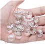 JaneYi 100 Pièces 14mm Perles de Verre Cristal Octogonales et 11 mm Bagues en Acier Inoxydable - avec 6 Mini-Crochets - pour Bri