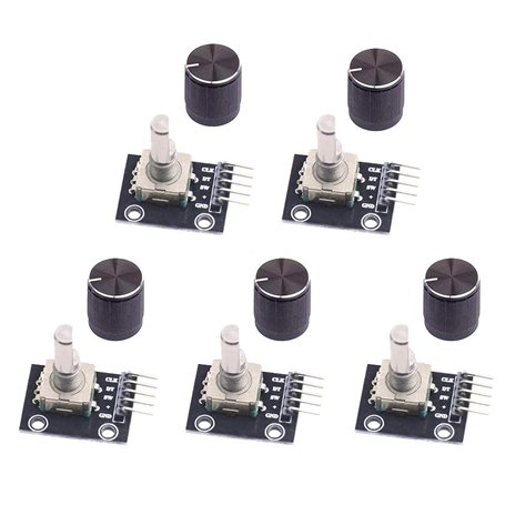WayinTop 5pcs Rotatif Encodeur Module KY-040 360 Degrés Rotary Encoder avec Capuchon de Bouto