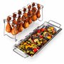 Blumtal Support Poulet - Support Cuisse De Poulet – Support Poulet Barbecue - Acier Inoxydable Robuste pour 12 Cuisses de Poulet