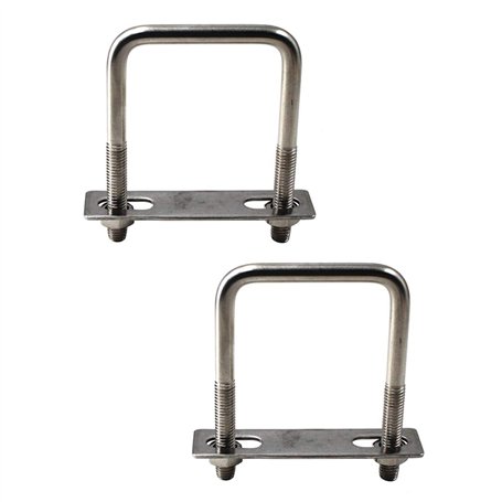 Lot de 2 boulons d'ancrage carrés en U en acier inoxydable 304 M8 x 50 x 100 mm