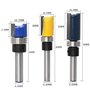 Gasea 3pcs 6.35mm Tige Flush Garniture Routeur Bit Avec Bas Roulement Fraise à Copier Fraise Pour Menuiserie-Lame de Coupe 11.9,