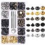 Gasea 120 Set Boutons Pression Cuir Kit 6 Couleur Snaps Métal avec 4PCS Outils de Fixation pour Vêtements