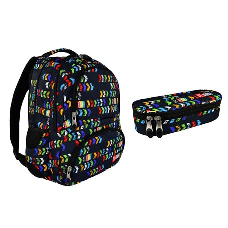 St.Right Arrows Ensemble Sac à Dos avec Poche Thermique + Trousse Scolaire élémentaire Moyenne supérieure pour garçons