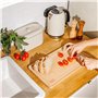 Creative Home Grande Planche a Decouper Bois | 42 x 24,5 x 1,5 cm | Planche à Découper pour la Cuisine | avec Rainure pour le Ju