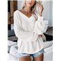 Dreamskull Dames Femmes Pull Blouses Chemise Long Jumper Tops Chemise Longue Chemisier Long Casier Élégant À Manches Longues Épa