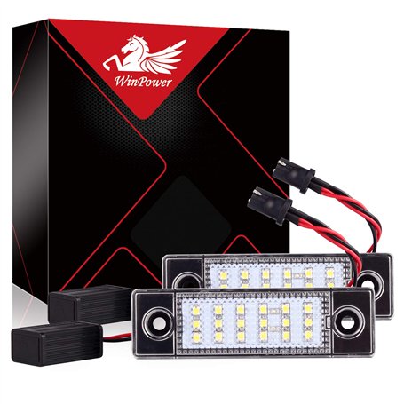 WinPower Ampoule d'éclairage de plaque d'immatriculation 18 SMD Blanc LED Sans erreur Arrière Lampe Compatible avec Chevrolet Cr