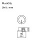 Musiclily Pro Métrique 18 Splines 2 Gros et 1 Petit Boutons de Potentiomètres Jazz Bass Knobs Set pour l'Asie Import Basse Split